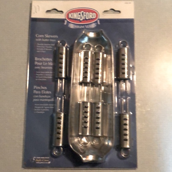 NEW Kingsford Premium Series Stainless Steel Corn Skewers with Butter Trays - Picture 3 of 3